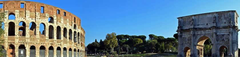 Ρώμη, Ιταλία, Κολλοσαίο και αψίδα του Μεγάλου Κωνσταντίνου