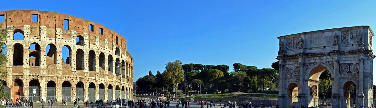 Ρώμη, Ιταλία, Κολλοσαίο και αψίδα του Μεγάλου Κωνσταντίνου
